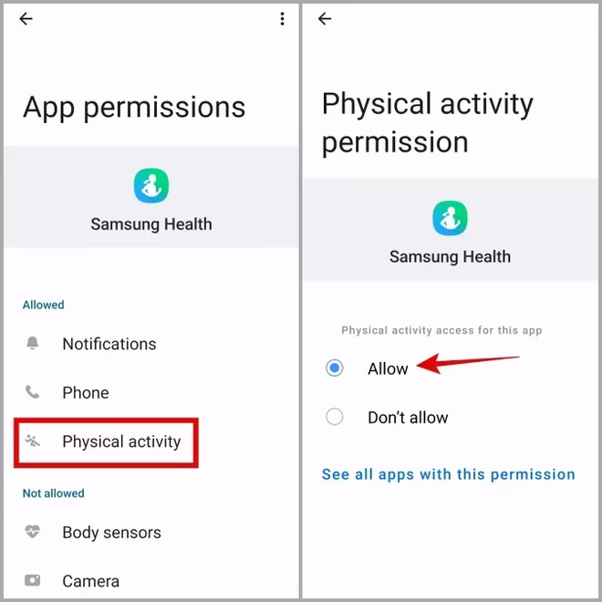 Tillat Samsung Health-appen å spore fysisk aktivitet på Galaxy Phone