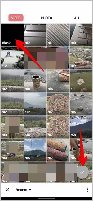 InShot Video Velg klipp