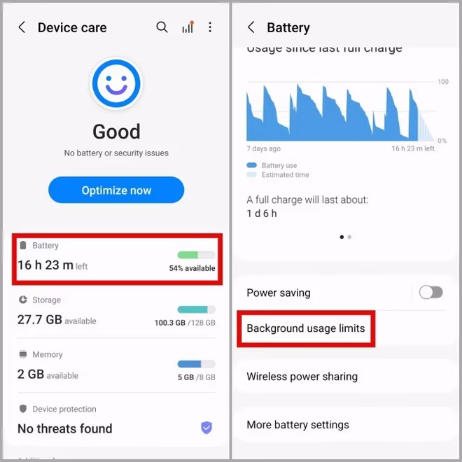 Batteribruk på Android-telefoner