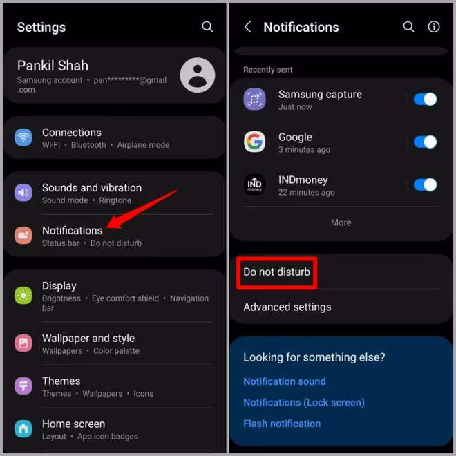Ikke forstyrr-modus på Samsung Phone