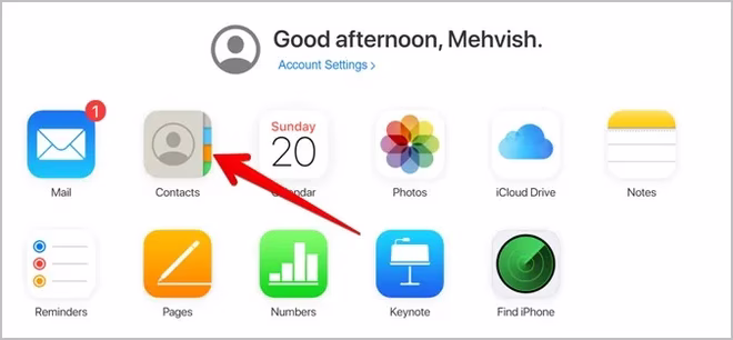 Kontakter iPhone Importer iCLoud