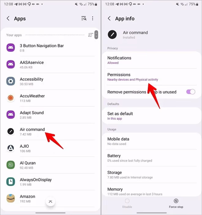 Samsung Phone Air Command App