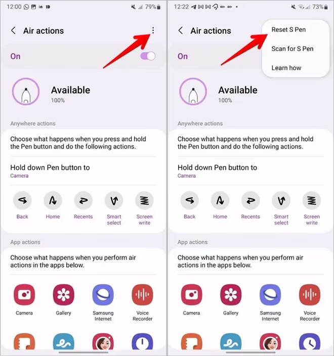 Samsung Phone Reset S Pen