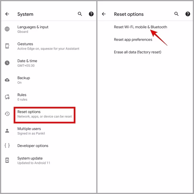 Resetowanie opcji na Androidzie