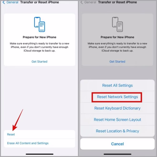 Resetowanie ustawień sieciowych na telefonie iPhone