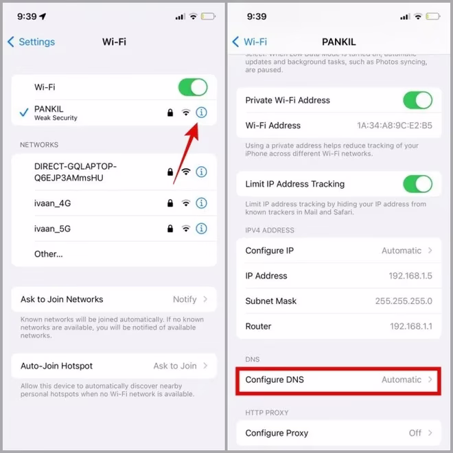 Konfiguracja DNS na iPhonie