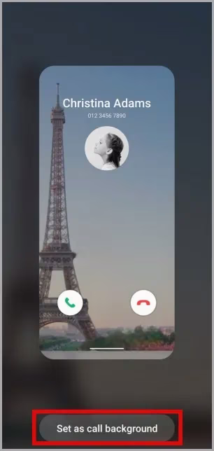 Ustawianie tła połączenia z galerii na telefonie Samsung