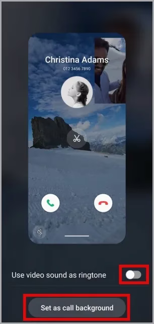 Niestandardowe tło dla kontaktu na telefonie Samsung