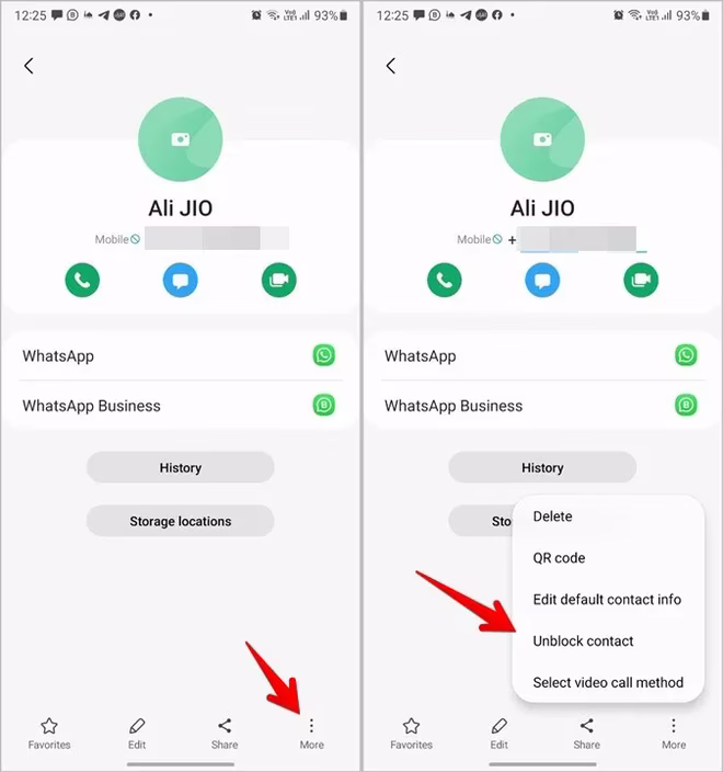 Samsung Kontakty Odblokuj numer