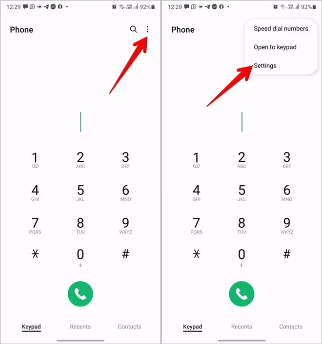 Ustawienia telefonu Samsung