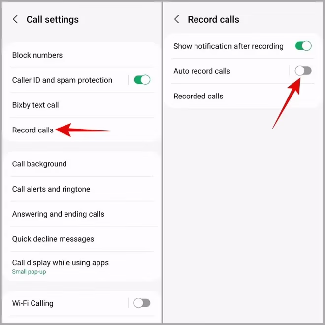 Deaktiver samtaleopptak på Android
