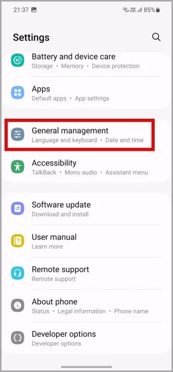Generell administrasjon på Android