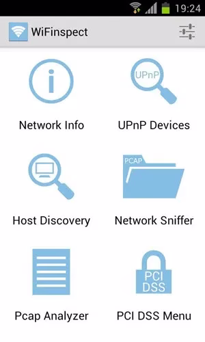 WiFi inspector brukergrensesnitt