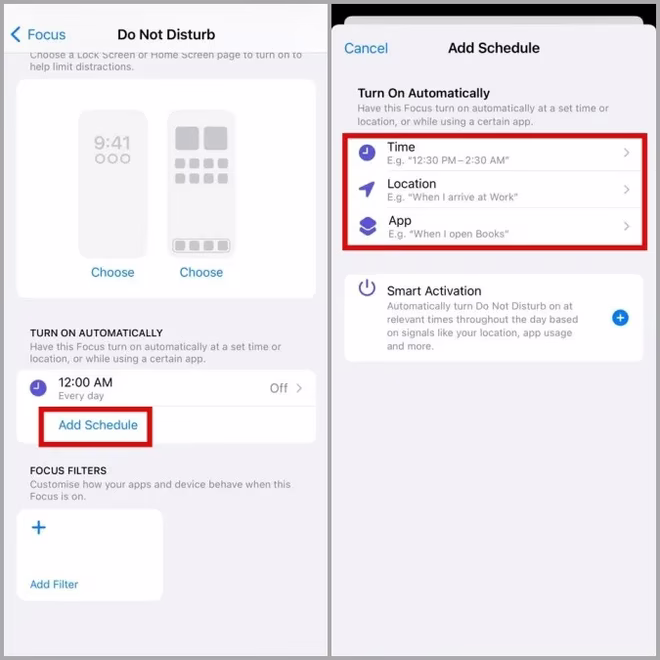 Konfigurere DND til å slå seg på automatisk på iPhone