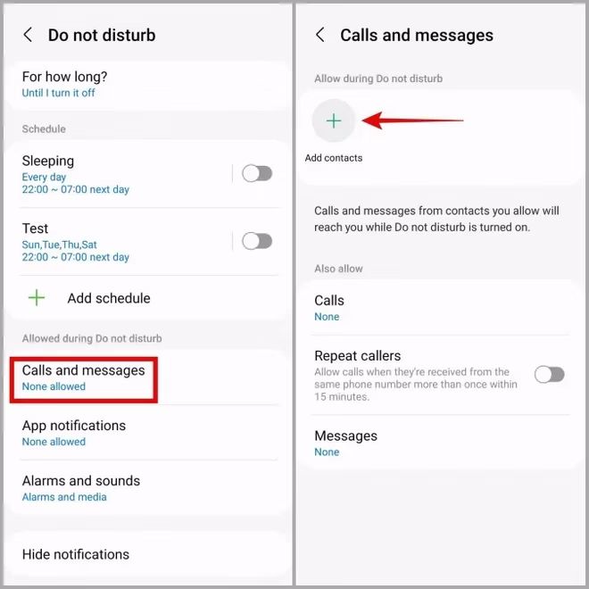 Adicionar excepções ao DND no Android