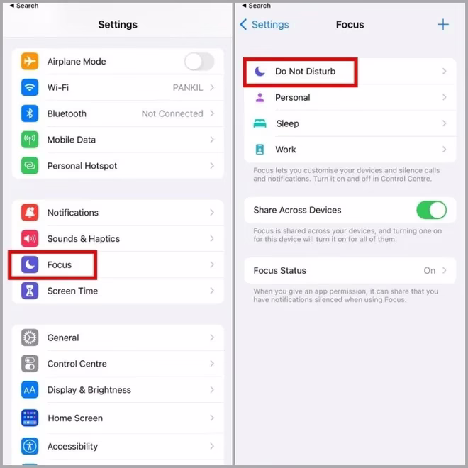 Não incomodar no iPhone