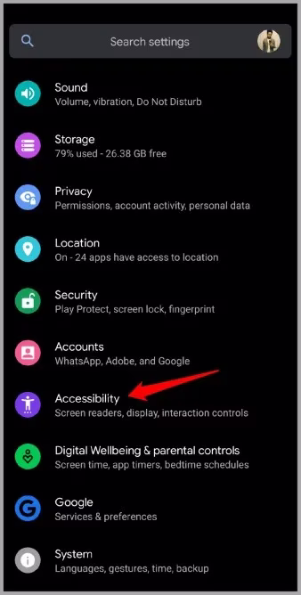 Ustawienia dostępności na Android