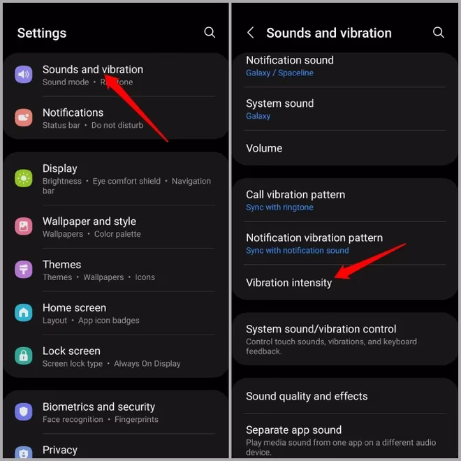 Intensywność wibracji na Android