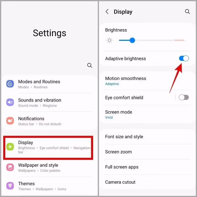 Deaktivere adaptiv lysstyrke på Samsung Galaxy Phone