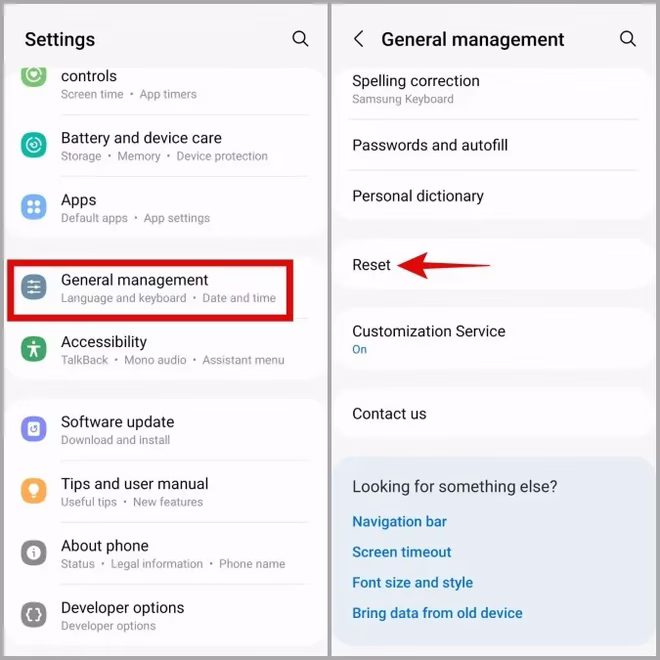 Tilbakestill meny på Samsung Phone