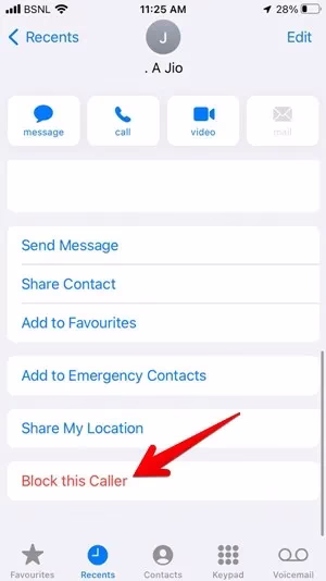 Blokowanie numeru Iphone