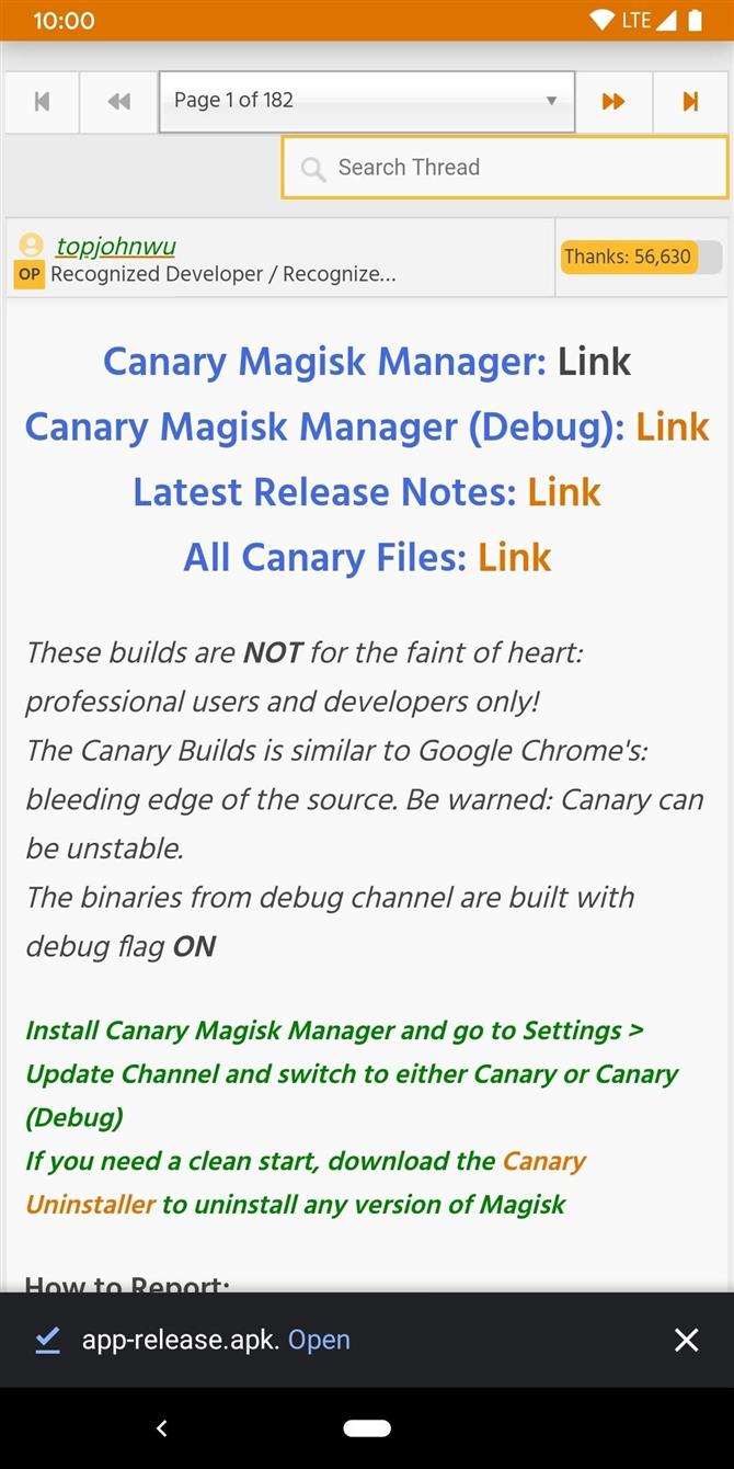 Instal Canary Magisk Manager 2